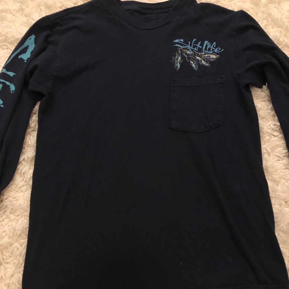 salt life long sleeve tee with back design